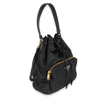 Black Saffiano Nylon Mini Duet Bucket Bag