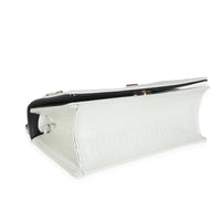 White Micro Cannage Patent Small Diorama Flap Bag