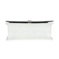 White Micro Cannage Patent Small Diorama Flap Bag