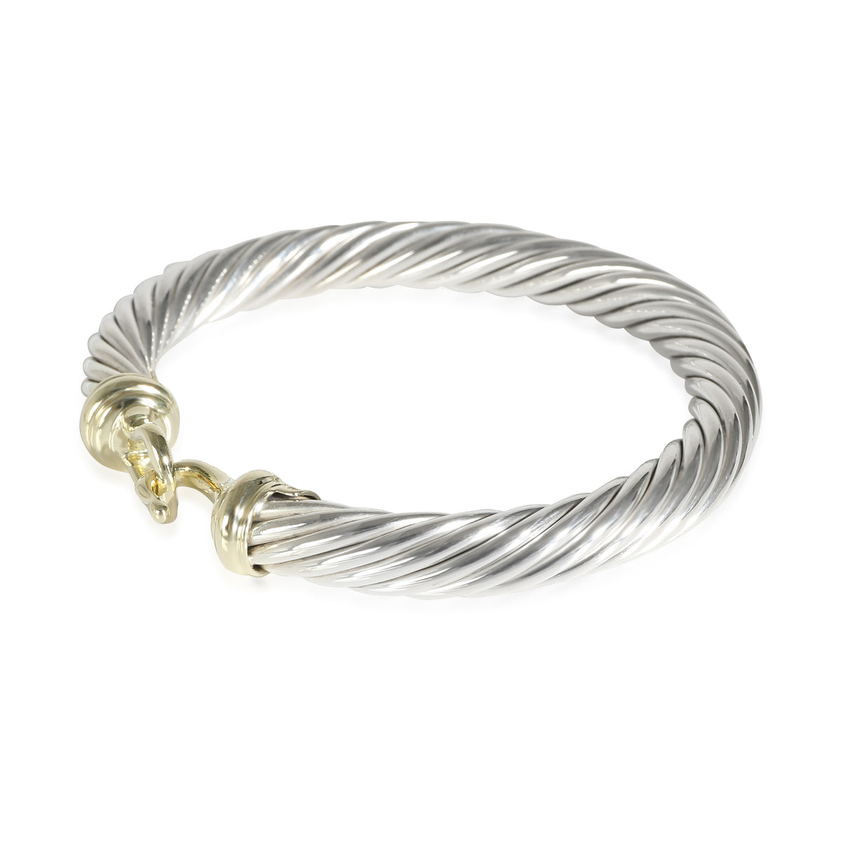 Cable Buckle Bracelet in 14k Yellow Gold/Sterling Silver