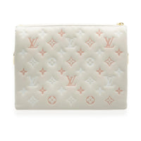 Natural Creme Lambskin Embossed Monogram Coussin PM