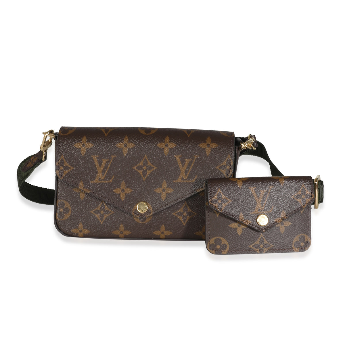 Khaki Monogram Canvas Felicie Strap & Go