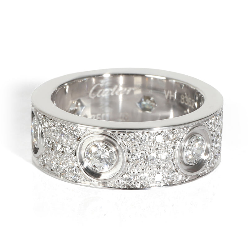Love Diamond-Paved Ring  in 18K White Gold 1.26 CTW