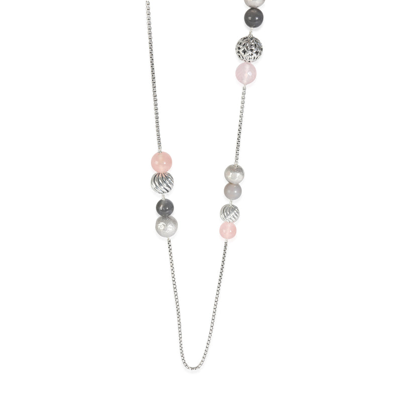 David Yurman Elements Necklace with Rose Quartz in  Sterling Silver