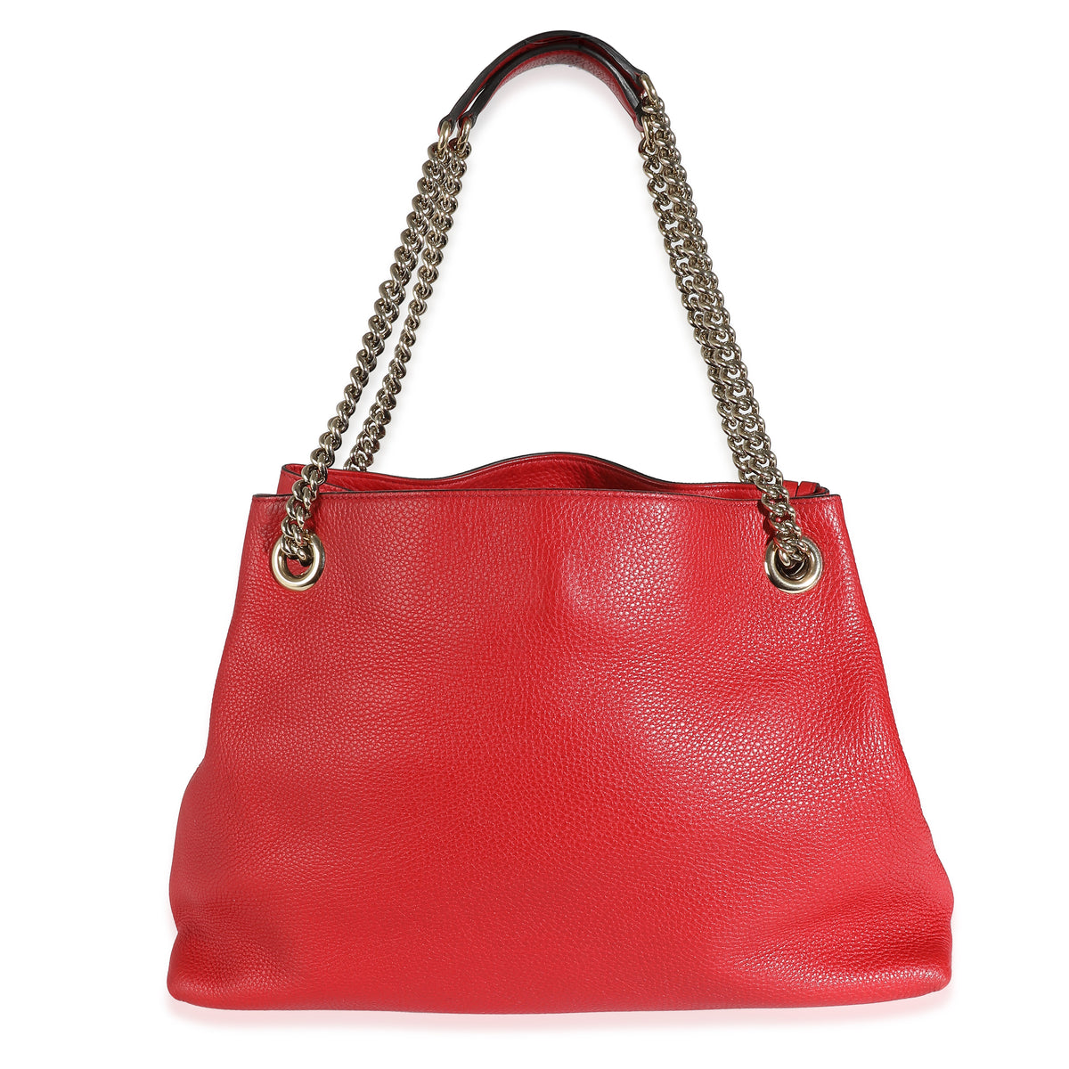 Gucci Red Pebbled Leather Soho Disco Chain Tote