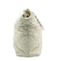 White Quilted Calfskin Ultimate Stitch Hobo