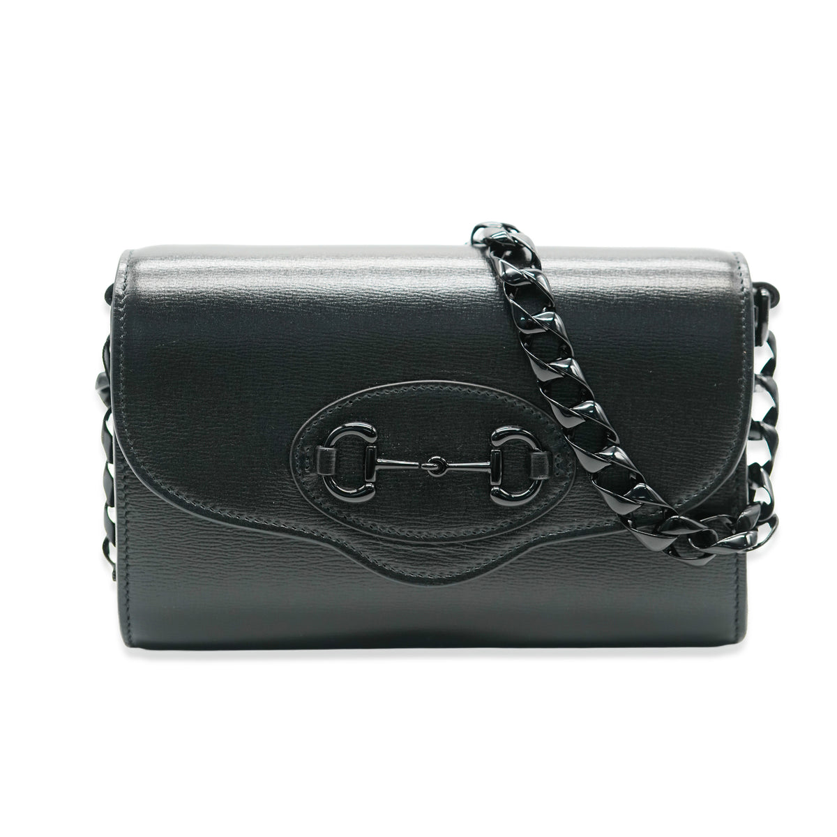 Gucci Black Monochrome Azalea Calfskin Mini 1955 Chain Bag