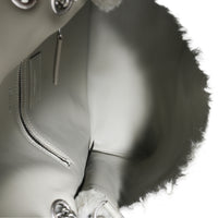 Grey Calfskin Shearling Monogram Medium Niki Satchel