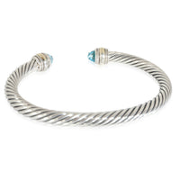 Cable Classic Blue Topaz Bracelet, 14k Yellow Gold/Sterling Silver