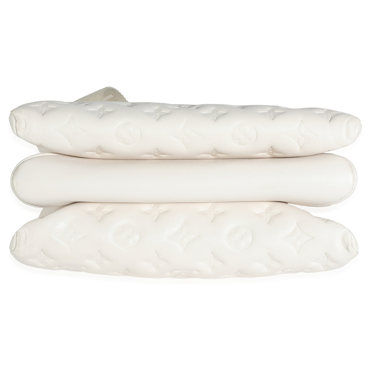 Cream Puffy Lambskin Monogram Coussin PM