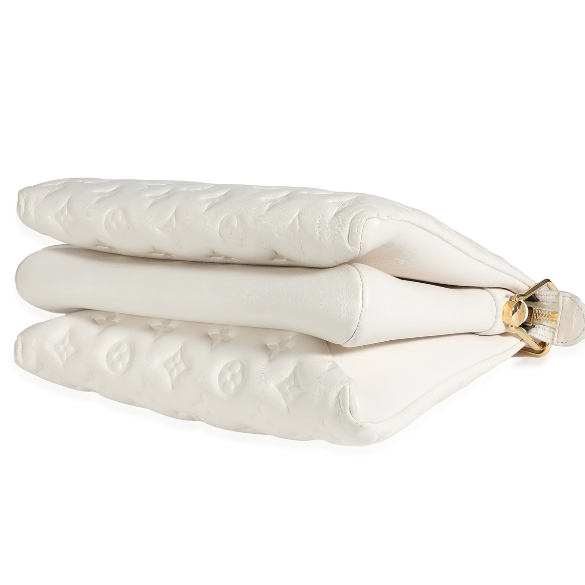 Cream Puffy Lambskin Monogram Coussin PM