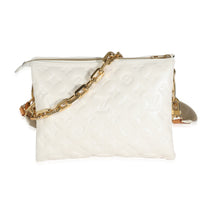 Cream Puffy Lambskin Monogram Coussin PM