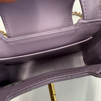 24P Light Purple Quilted Shiny Aged Calfskin Mini Nano Kelly Shopper