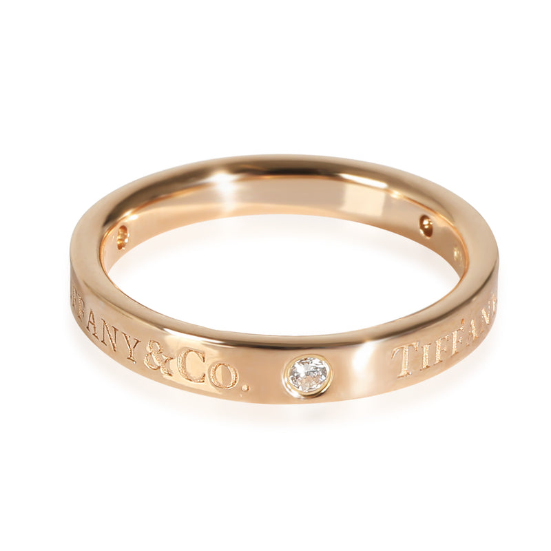 Tiffany & Co. 3 mm Band Ring in 18k Rose Gold 0.07 CTW
