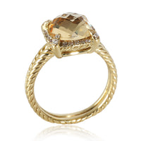 Chatelaine Citrine & Diamond Ring in 18k Yellow Gold 0.15 CTW