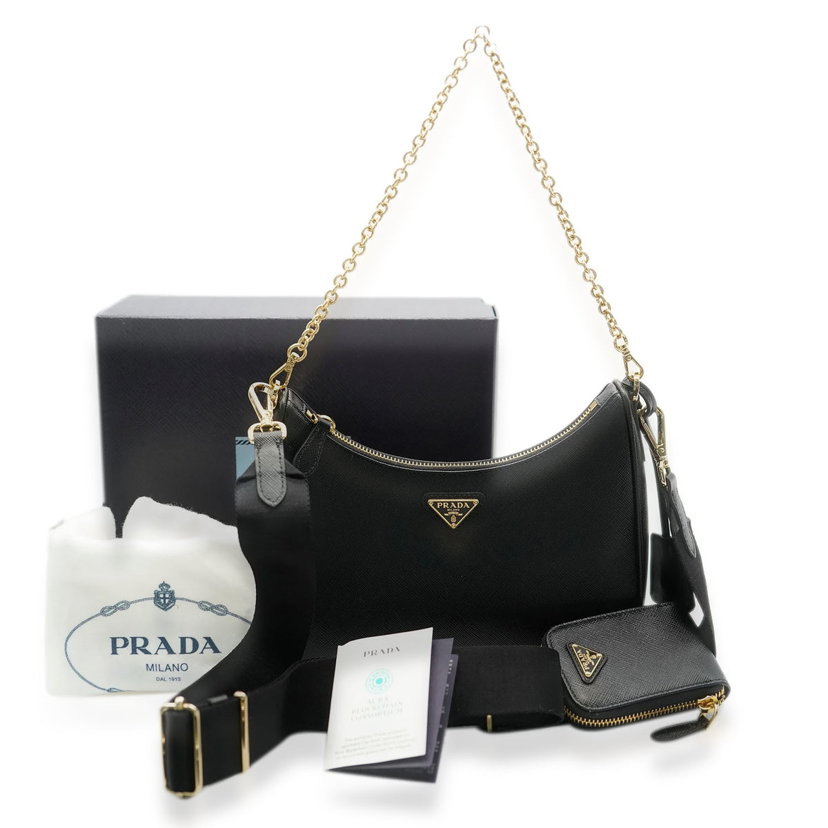 Prada Black Saffiano Re-Edition 2005 Bag