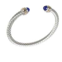 5 mm Cable Classic Lapis Cuff in 14k Yellow Gold/Sterling Silver