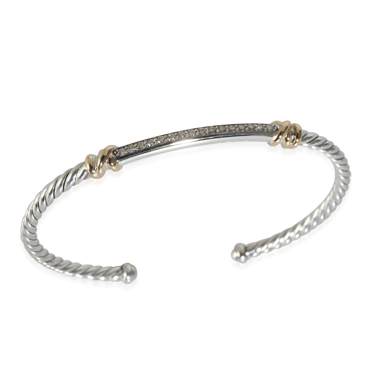 David Yurman Helena Bracelet in 18k Yellow Gold/Sterling Silver 0.25 CTW