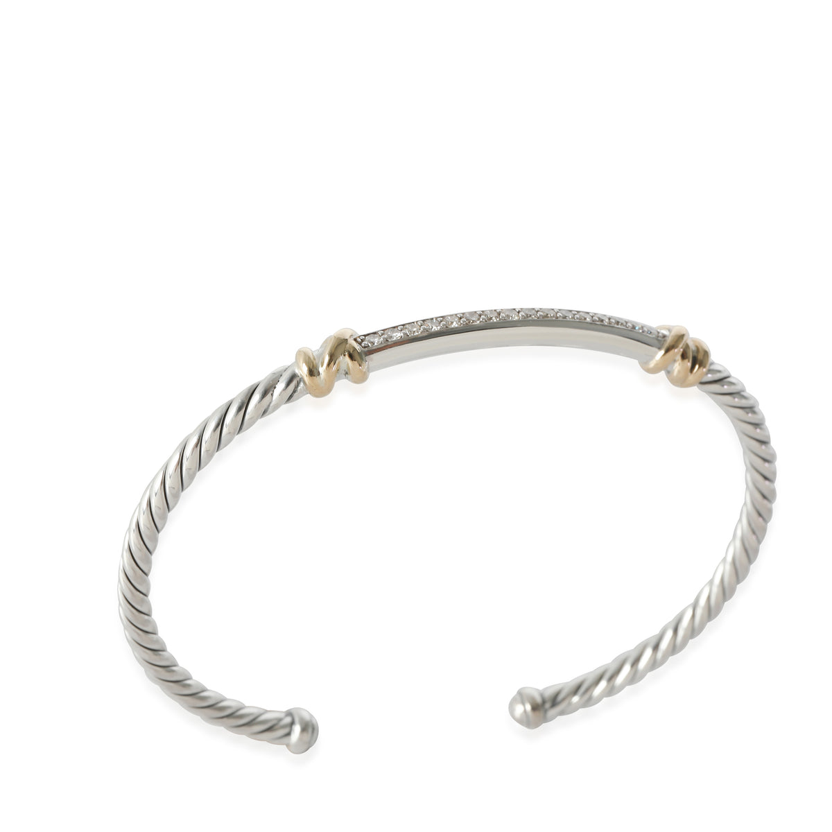 David Yurman Helena Bracelet in 18k Yellow Gold/Sterling Silver 0.25 CTW