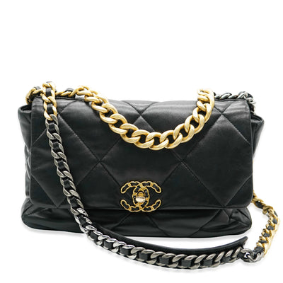 Chanel Black Quilted Lambskin Medium Chanel 19 Flap Bag