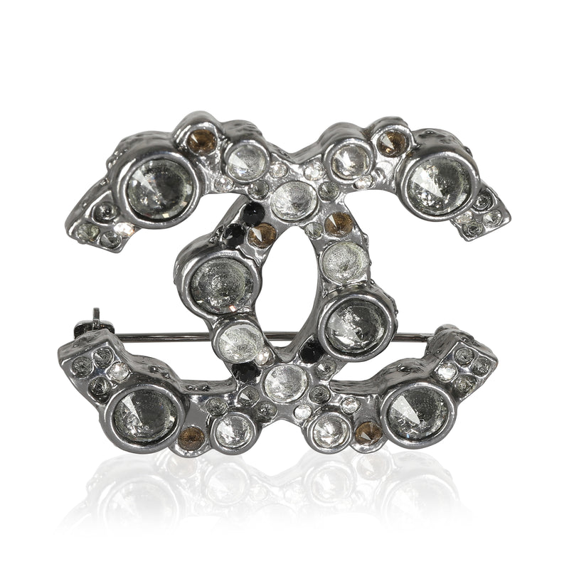 2012 Silver Tone Strass CC Brooch