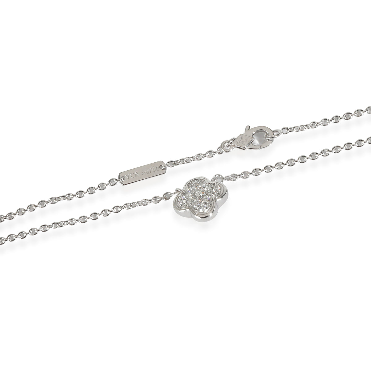 Pure Alhambra Pendant in 18K White Gold 0.33 CTW