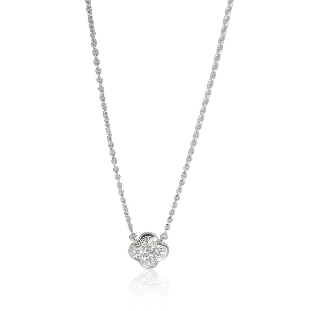 Pure Alhambra Pendant in 18K White Gold 0.33 CTW