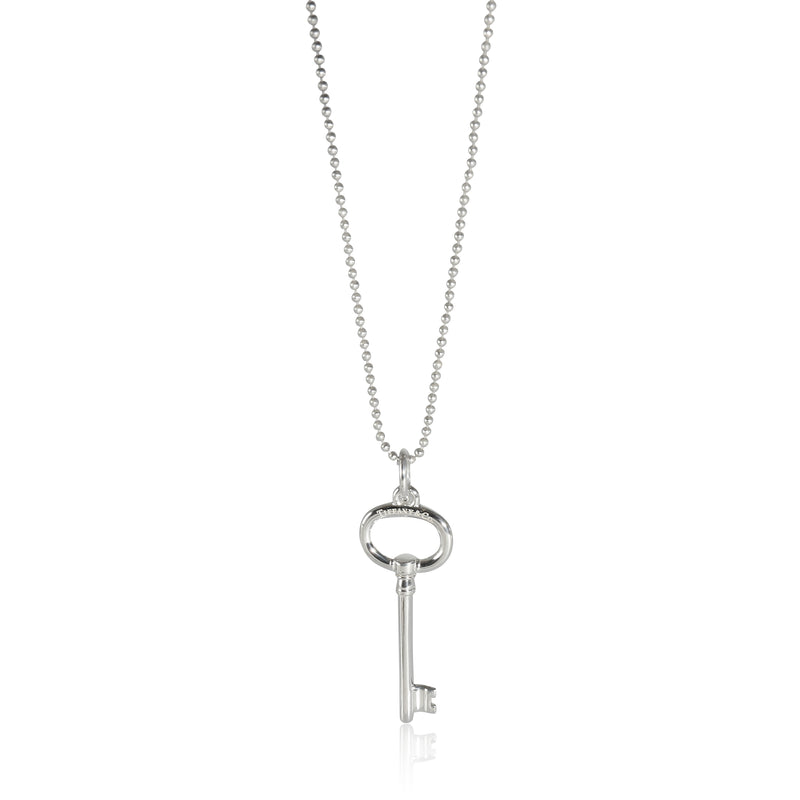 Tiffany & Co. Mini Oval Key Pendant on Bead Chain in Sterling Silver