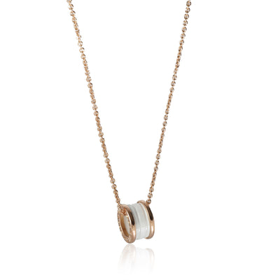 Bvlgari B.zero1 White Ceramic Necklace in 18K Rose Gold