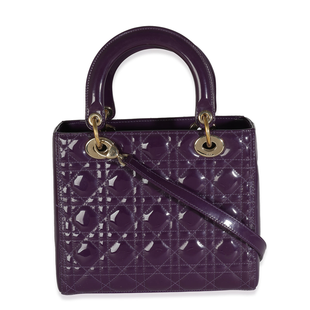 Purple Cannage Patent Medium Lady Dior