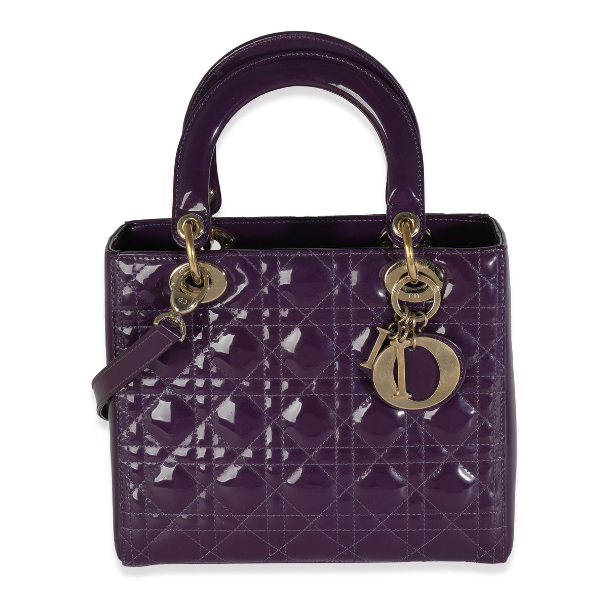 Purple Cannage Patent Medium Lady Dior