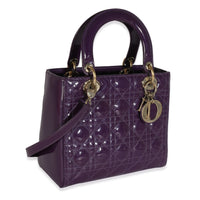 Purple Cannage Patent Medium Lady Dior