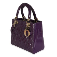 Purple Cannage Patent Medium Lady Dior