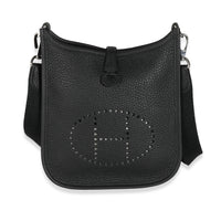 Hermès Black Clemence Mini Evelyne TPM 16 PHW