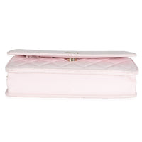 Pink Quilted Lambskin Pearl Wallet On Chain