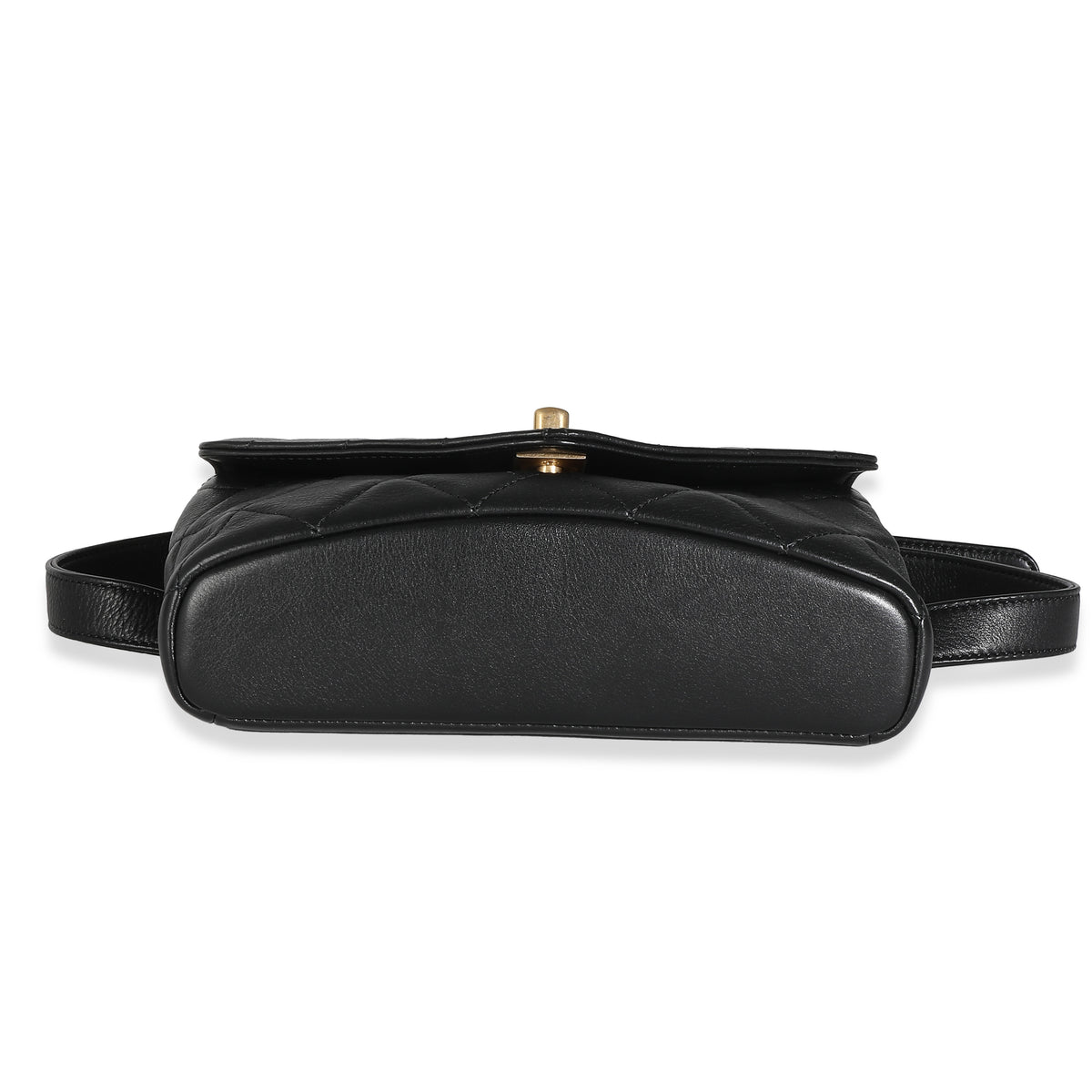 Black Quilted Calfskin Carry With Chic Flap Waist Bag