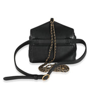 Black Quilted Calfskin Carry With Chic Flap Waist Bag