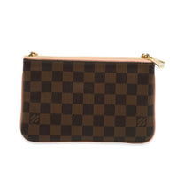 Louis Vuitton Pink Damier Ebene Canvas Double Zip Pochette