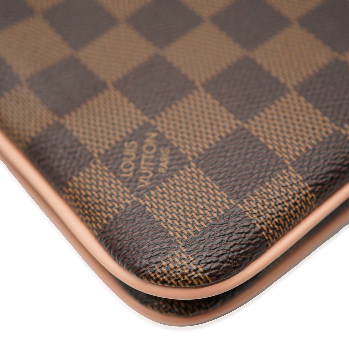 Louis Vuitton Pink Damier Ebene Canvas Double Zip Pochette