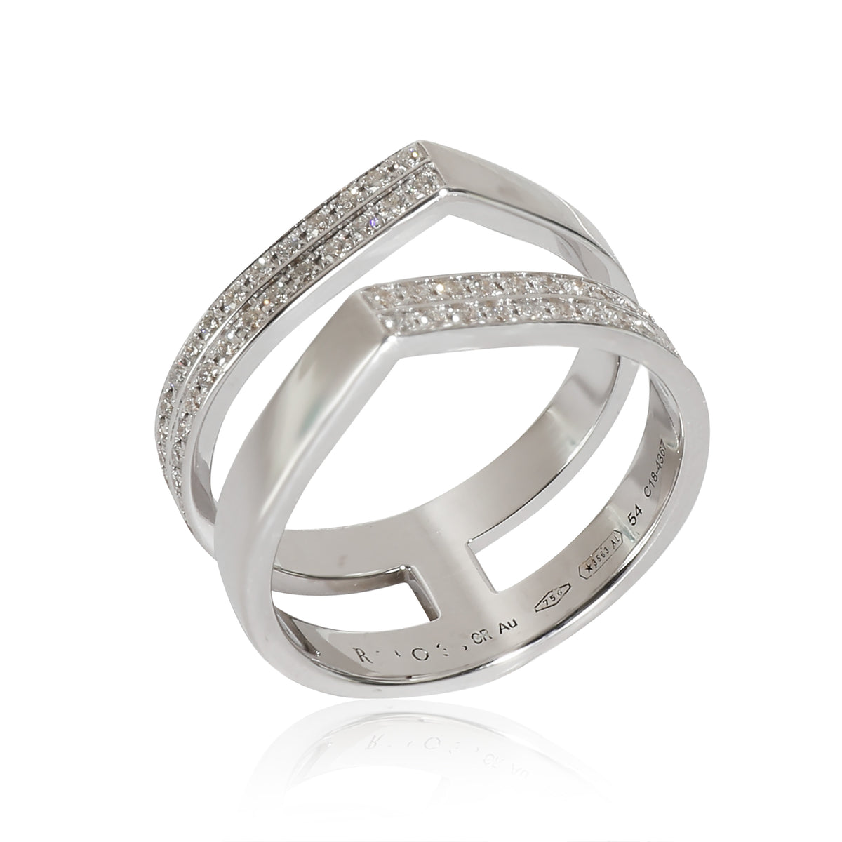 Repossi Antifer Ring in 18K White Gold 0.64 CTW