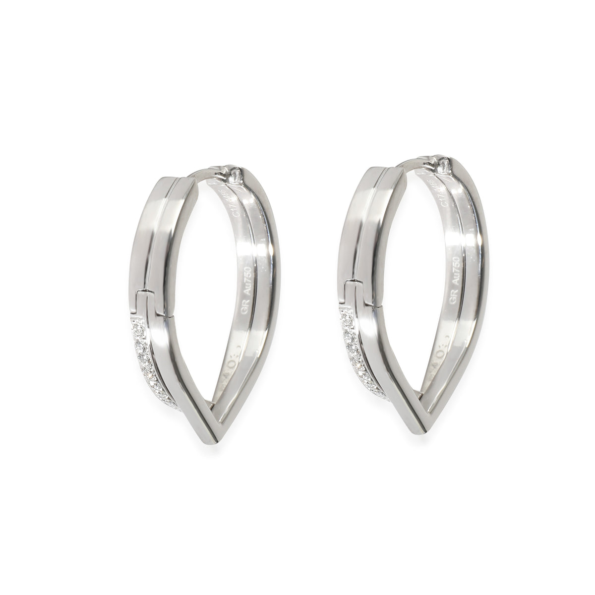 Repossi Antifer Hoop Earring in 18K White Gold 0.34 CTW