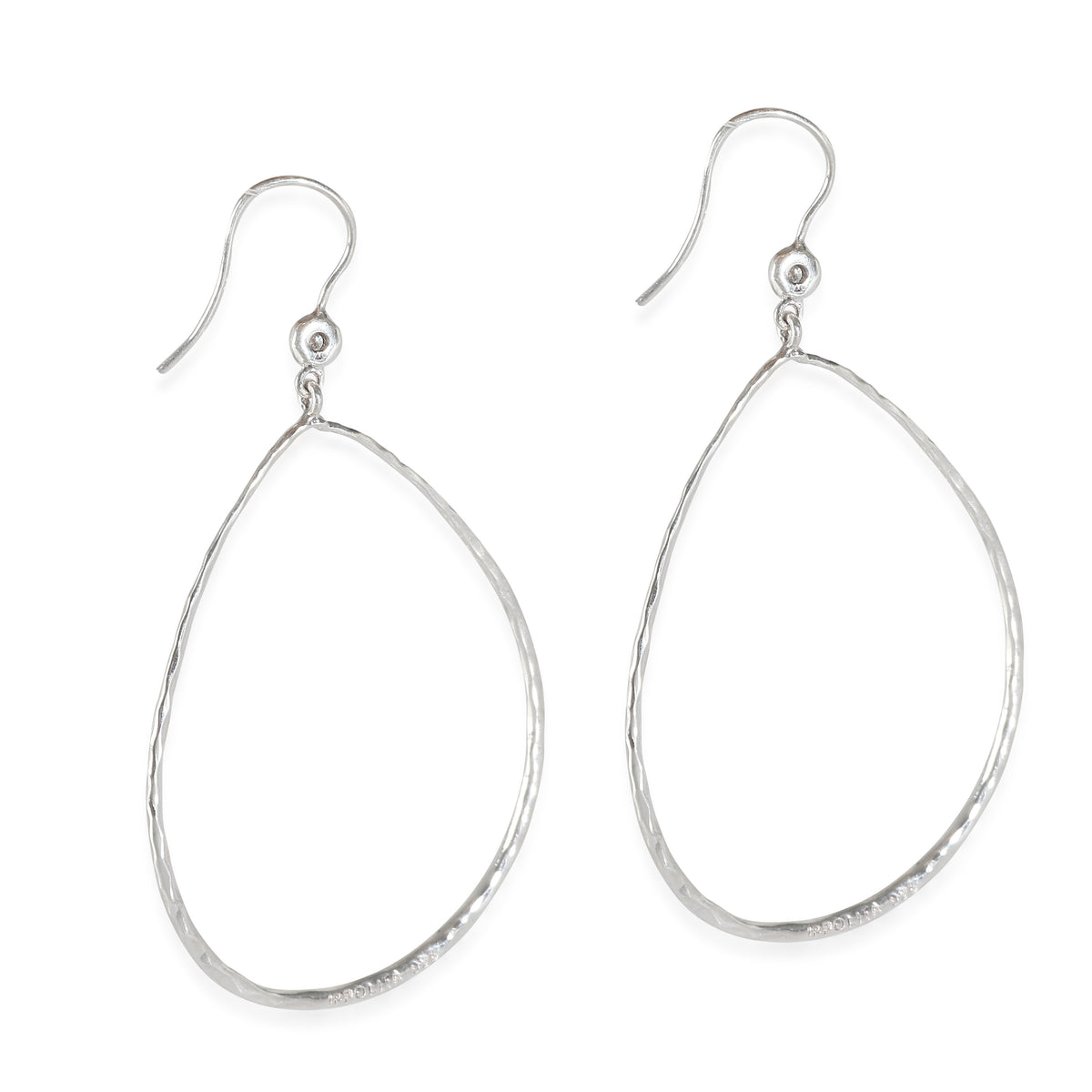 ppolita Classico Hammered Teardrop Earrings with Diamonds in Sterling Silver