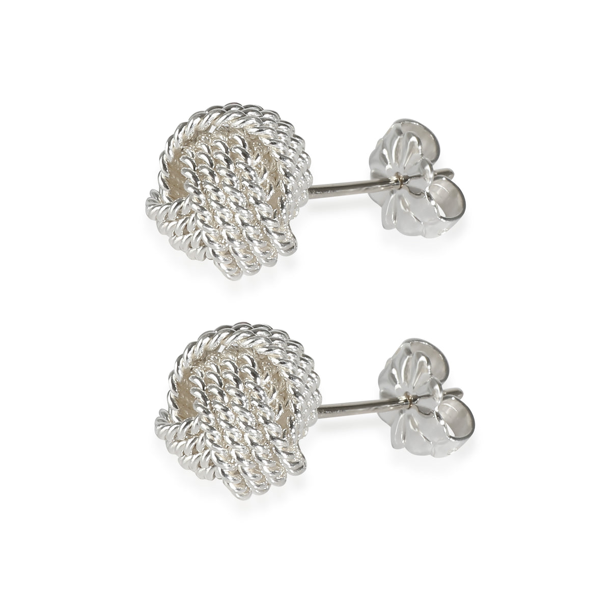 Twist Knot Stud Earring in Sterling Silver