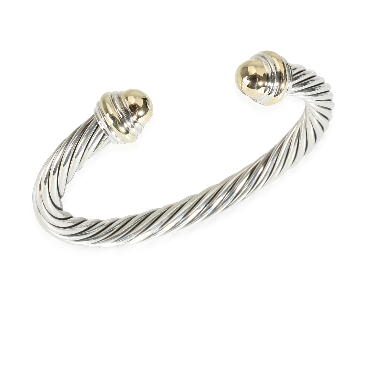 Cable Classic Bangle in 14K Yellow Gold/Sterling Silver