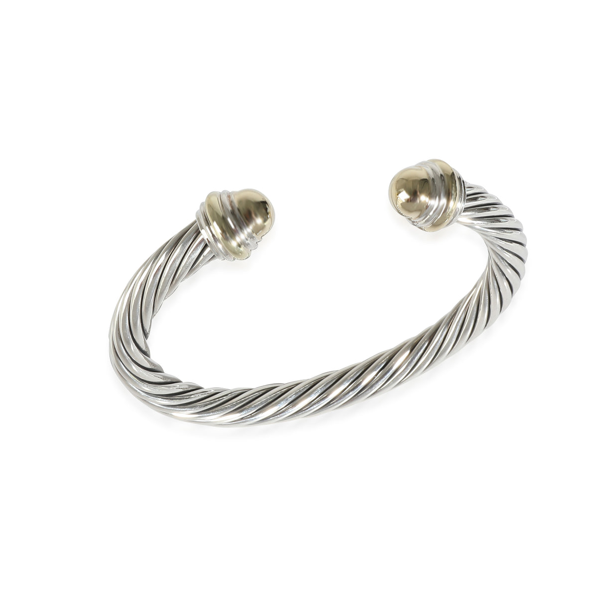 Cable Classic Bangle in 14K Yellow Gold/Sterling Silver