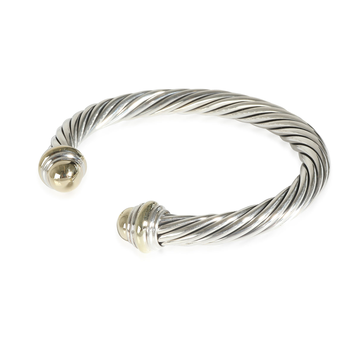 Cable Classic Bangle in 14K Yellow Gold/Sterling Silver