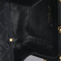 Chanel Black Quilted Satin CC Tassel Box Clutch Handbag ad2