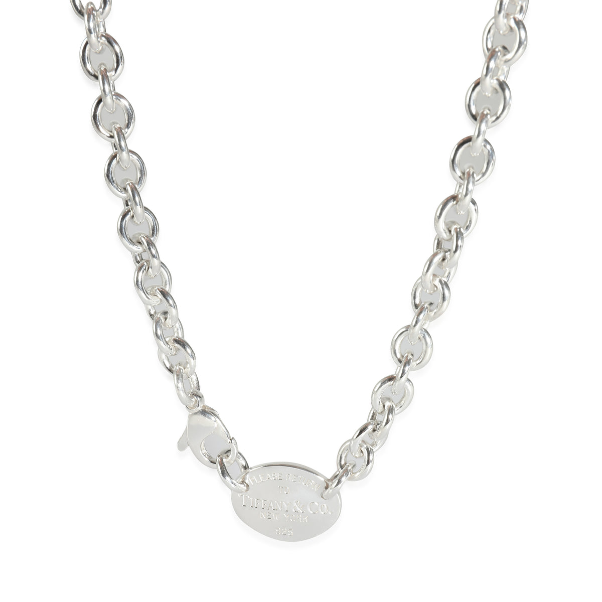 Return To Tiffany Oval Tag Necklace in Sterling Silver