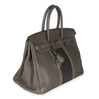 Étain Clemence Graphite Gris Fonce Lizard Club Birkin 35 PBHW