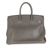 Étain Clemence Graphite Gris Fonce Lizard Club Birkin 35 PBHW